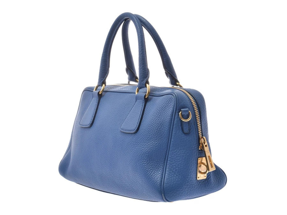 Prada Blue handbag Cobalt card strap leather Blue